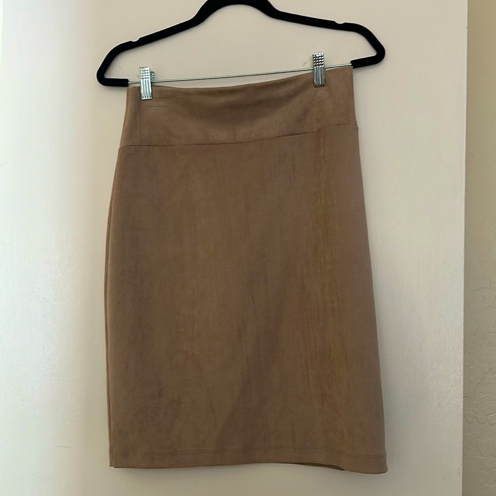 Suede midi skirt